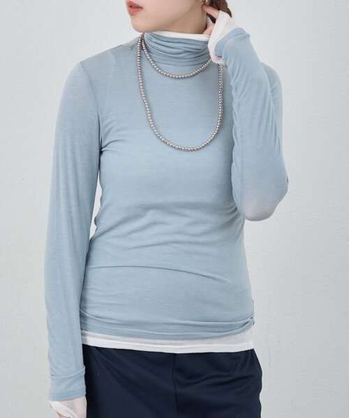 SHENERY(シーナリー)の「シアータートルプルオーバー(Tシャツ/カットソー・レディース・ベージュ/ブルー系その他/ピンク/ブラック/ベージュ系その他/オフホワイト・FREE)」の5枚目の写真