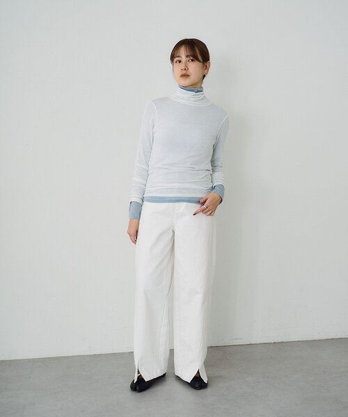 SHENERY（シーナリー）の「シアータートルプルオーバー（Tシャツ/カットソー・レディース・ベージュ/ブルー系その他/ピンク/ブラック/ベージュ系その他/オフホワイト・FREE）」の21枚目の写真