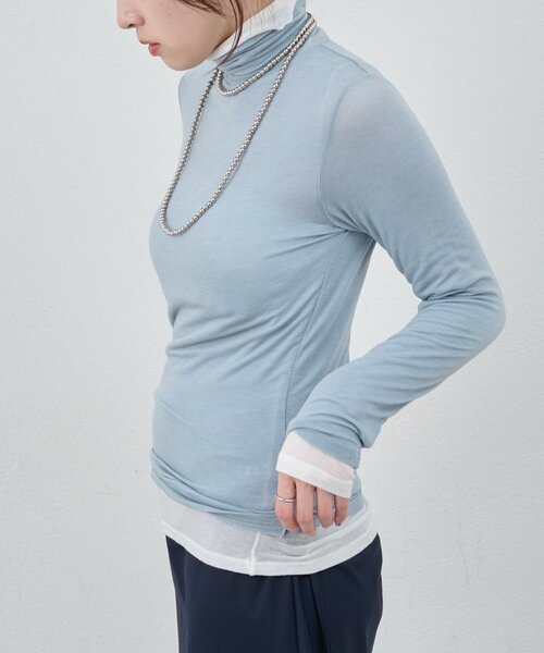 SHENERY(シーナリー)の「シアータートルプルオーバー(Tシャツ/カットソー・レディース・ベージュ/ブルー系その他/ピンク/ブラック/ベージュ系その他/オフホワイト・FREE)」の12枚目の写真