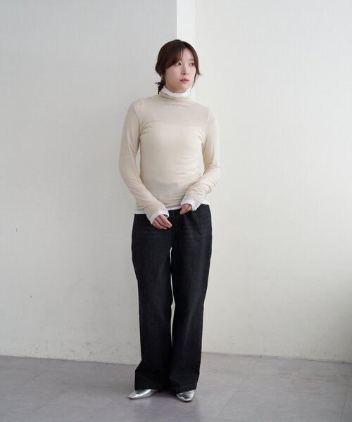 SHENERY（シーナリー）の「シアータートルプルオーバー（Tシャツ/カットソー・レディース・ベージュ/ブルー系その他/ピンク/ブラック/ベージュ系その他/オフホワイト・FREE）」の9枚目の写真