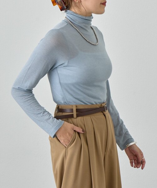 SHENERY(シーナリー)の「シアータートルプルオーバー(Tシャツ/カットソー・レディース・ベージュ/ブルー系その他/ピンク/ブラック/ベージュ系その他/オフホワイト・FREE)」の7枚目の写真