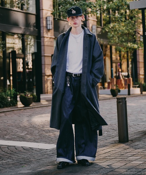 Regen Glanz(レーゲングランツ)の「wool balmacaan long coat / ウールバルマカーンロングコート(ステンカラーコート・メンズ・ブラック/グレー・MEDIUM/SMALL/LARGE)」の22枚目の写真