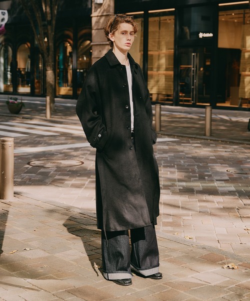 セール】wool balmacaan long coat / ウールバルマカーンロングコート