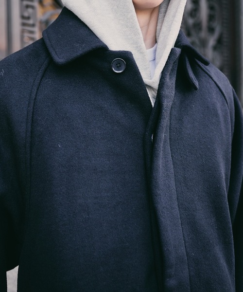 Regen Glanz(レーゲングランツ)の「wool balmacaan long coat / ウールバルマカーンロングコート(ステンカラーコート・メンズ・ブラック/グレー・MEDIUM/SMALL/LARGE)」の19枚目の写真