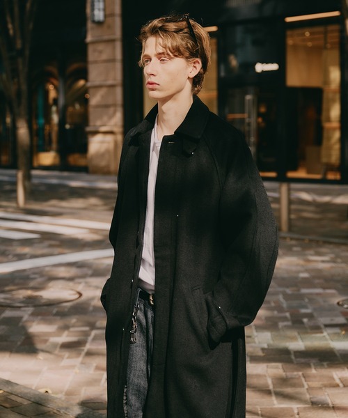 ガラアーベントGalaabenDメルトンピーコート黒アンゴラ混ＭPコート ガラアーベントGalaabenDメルトンピーコート黒アンゴラ混MPコート