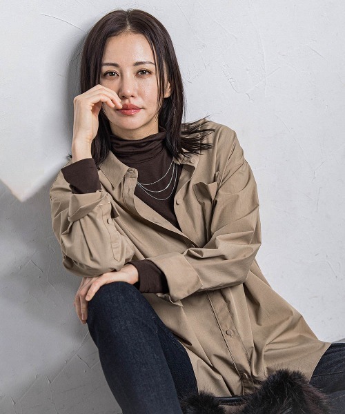 LAUTREAMONT(ロートレアモン)の「【WEB限定】吸湿発熱スムースストレッチタートルカットソー(Tシャツ/カットソー・レディース・ブラウン/ベージュ/ブラック/オフホワイト/ブルー/ライトブルー・9号/11号)」の3枚目の写真