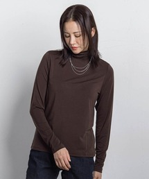 【WEB限定】吸湿発熱スムースストレッチタートルカットソー