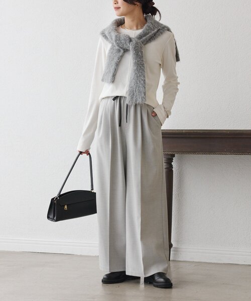 RIVE DROITE（リヴドロワ）の「【MYSELFbyRD（マイセルフバイリヴドロワ）】RELAX SLACKS（スラックス・レディース・ライトグレー/チャコールグレー・38/36）」の8枚目の写真