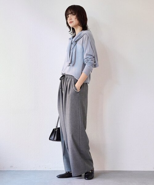 RIVE DROITE（リヴドロワ）の「【MYSELFbyRD（マイセルフバイリヴドロワ）】RELAX SLACKS（スラックス・レディース・ライトグレー/チャコールグレー・38/36）」の15枚目の写真