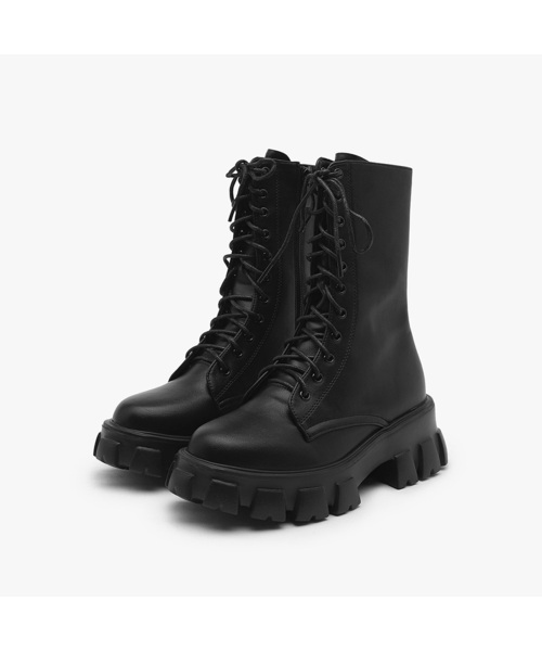SAPPUN(サプン)の「Hide レースアップ ウォーカー (6cm)(ブーツ・レディース・ブラック・21.5㎝/22cm/22.5cm/23cm/23.5cm/24cm/24.5cm/25cm/25.5cm)」の1枚目の写真