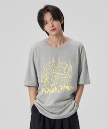 [フィジカルトラベル]コットンルーズフィット半袖Tシャツ_ダスティミント
