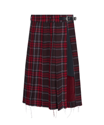 LECYTO（レシト）の「Layered Pleated Check Skirt_[Red]（その他パンツ）」