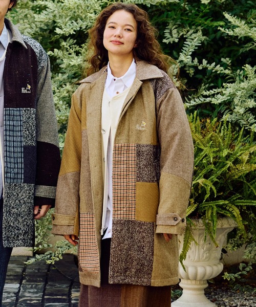 go slow caravan（ゴースローキャラバン）の「WOOL LIKE FABRIC バルマカンコート（その他アウター・メンズ・グレー/ブラウン・LARGE/MEDIUM）」の2枚目の写真