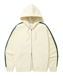レトロトラックフードパーカージップアップクリーム