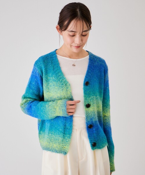 Jayro(ジャイロ)の「グラデーションニットカーディガン(カーディガン/ボレロ・レディース・ブルー系その他4/ブルー系その他6/ダークパープル/グレー/オレンジ・FREE)」の13枚目の写真