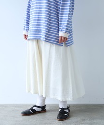 オーガニックコットン Wガーゼ ギャザースカート