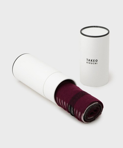 TAKEO KIKUCHI（タケオキクチ）の「チェックカシミヤマフラー（マフラー・メンズ・オレンジ系6/ネイビー系1/ワイン系1/ブラック系1/ブルー系6・00）」の21枚目の写真