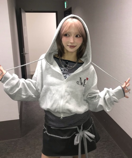 A'GEM/9 × .kom 『MUCENT/ムセント』 LOVRITS MINI HEART LOGO HOOD