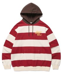 Cavish（カビシ）の「STRIPED SELLER LOGO HOODIE RED(CV2DSUM405A)（パーカー）」