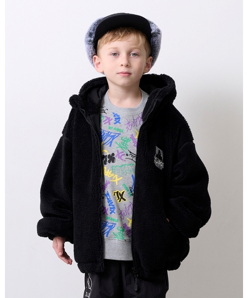 XLARGE KIDS（エクストララージキッズ）の「OGボアブルゾン（ブルゾン・キッズ・グレー/ブルー/ブラック・120cm/90cm/100cm/140cm/130cm/110cm）」の2枚目の写真
