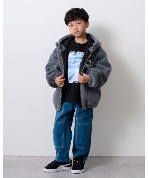 XLARGE KIDS(エクストララージキッズ)の「OGボアブルゾン(ブルゾン・キッズ・グレー/ブルー/ブラック・120cm/90cm/100cm/140cm/130cm/110cm)」の6枚目の写真