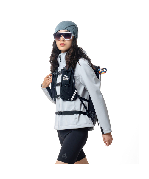 AONIJIE(オウニーツィエ)の「ソフトシェルフードジャケット FJ08 グレー(ナイロンジャケット・レディース・その他・X-LARGE/SMALL/MEDIUM/LARGE)」の6枚目の写真