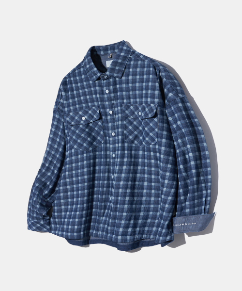 Diamond Layla（ダイアモンドレイラ）の「Washed Denim Laser Check Shirt S163（シャツ/ブラウス・レディース・その他・MEDIUM/LARGE/X-LARGE）」の3枚目の写真
