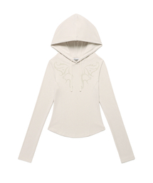 W SLIM LINE HOODIE BEIGE(CV2FSFM401A)