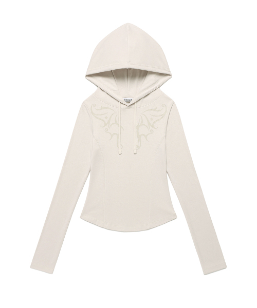W SLIM LINE HOODIE BEIGE(CV2FSFM401A)