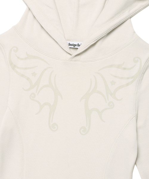 Cavish（カビシ）の「W SLIM LINE HOODIE BEIGE(CV2FSFM401A)（パーカー・レディース・ベージュ・FREE）」の4枚目の写真