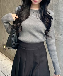 メタルプリントリブニット