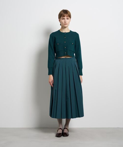 LANVIN en Bleu(ランバンオンブルー)の「ダブルフェイスショートカーディガン(カーディガン/ボレロ・レディース・グリーン/イエロー/ブラック/オフホワイト・38)」の5枚目の写真