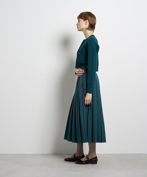 LANVIN en Bleu(ランバンオンブルー)の「ダブルフェイスショートカーディガン(カーディガン/ボレロ・レディース・グリーン/イエロー/ブラック/オフホワイト・38)」の6枚目の写真