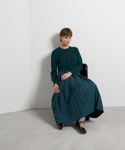 LANVIN en Bleu(ランバンオンブルー)の「ダブルフェイスショートカーディガン(カーディガン/ボレロ・レディース・グリーン/イエロー/ブラック/オフホワイト・38)」の11枚目の写真