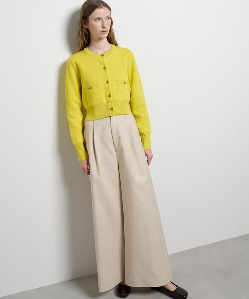 LANVIN en Bleu(ランバンオンブルー)の「ダブルフェイスショートカーディガン(カーディガン/ボレロ・レディース・グリーン/イエロー/ブラック/オフホワイト・38)」の12枚目の写真