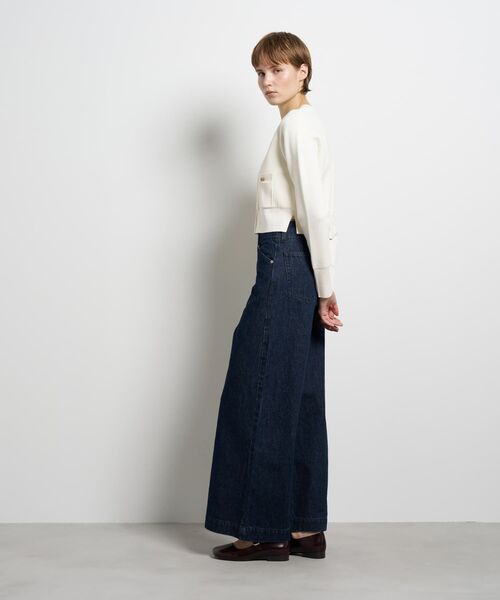 LANVIN en Bleu(ランバンオンブルー)の「ダブルフェイスショートカーディガン(カーディガン/ボレロ・レディース・グリーン/イエロー/ブラック/オフホワイト・38)」の20枚目の写真