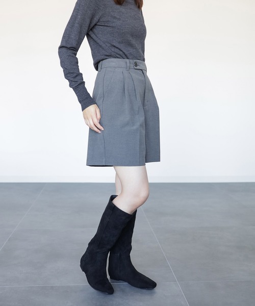 SESTO(セスト)の「まっすぐシルエットスエードロングブーツ(ブーツ・レディース・ブラック/ダークブラウン・S/M/L/LL/3L)」の16枚目の写真
