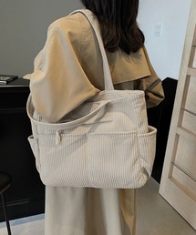 コーデュロイ トートバッグ ショルダーバッグ」に該当するファッション