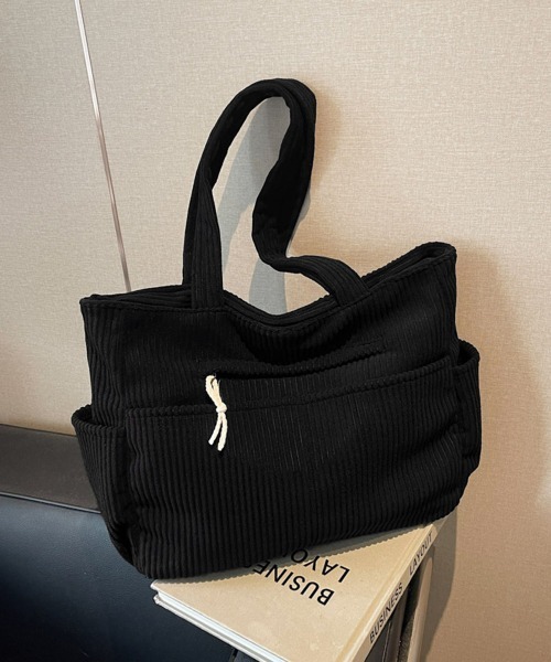 Miniministore（ミニミニストア）の「コーデュロイ トートバッグ 大容量カバン（トートバッグ・レディース・カーキ/アイボリー/ブラック/ブラウン・FREE）」の10枚目の写真