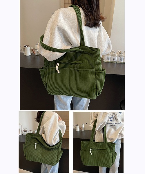 Miniministore（ミニミニストア）の「コーデュロイ トートバッグ 大容量カバン（トートバッグ・レディース・カーキ/アイボリー/ブラック/ブラウン・FREE）」の16枚目の写真
