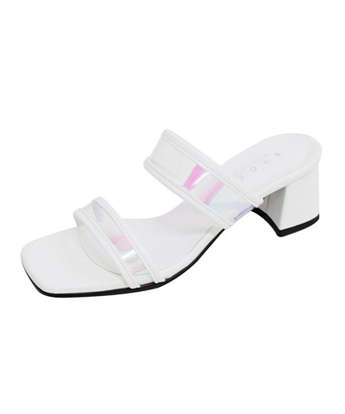 SHOEHI(シューハイ)の「PVCミュールサンダル5cm S0501(7色)(サンダル・レディース・ホワイト/スカイブルー/ブラック/ホワイト系その他/ブラック系その他/シルバー系その他・25cm/22.5cm/23cm/23.5cm/24cm/24.5cm)」の1枚目の写真