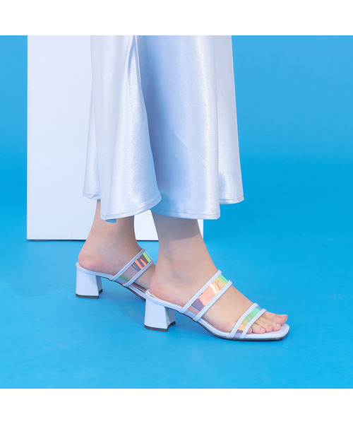 SHOEHI(シューハイ)の「PVCミュールサンダル5cm S0501(7色)(サンダル・レディース・ホワイト/スカイブルー/ブラック/ホワイト系その他/ブラック系その他/シルバー系その他・25cm/22.5cm/23cm/23.5cm/24cm/24.5cm)」の5枚目の写真