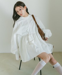 VANNIE U（ヴァニーユー）の「ギャザーボリューム2WAYチュニック ミニワンピース（シャツワンピース）」