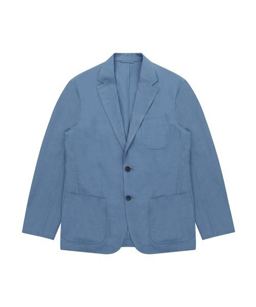 SOLEW(ソル)の「リネンブレンドアウトポケットジャケット_ブルー(テーラードジャケット・メンズ・その他・SMALL/MEDIUM/LARGE/X-LARGE)」の1枚目の写真