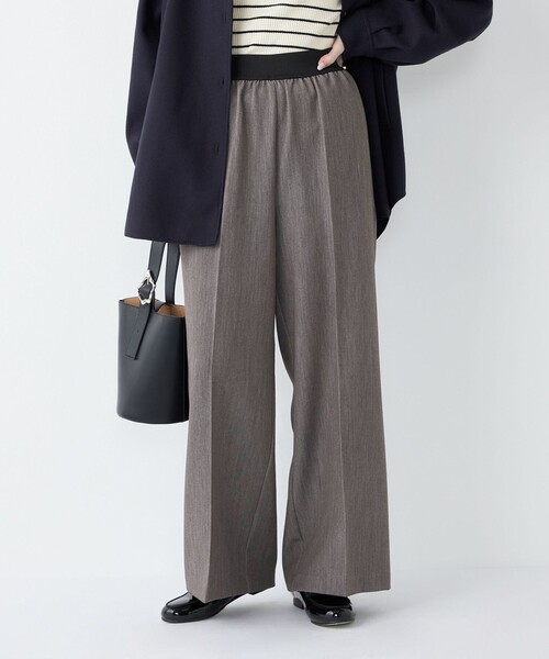 SHIPS Colors(シップス カラーズ)の「SHIPS Colors:〈手洗い可能〉TR ストレート ゴム パンツ2◇(その他パンツ・レディース・グレー/ネイビー・SMALL/MEDIUM)」の1枚目の写真