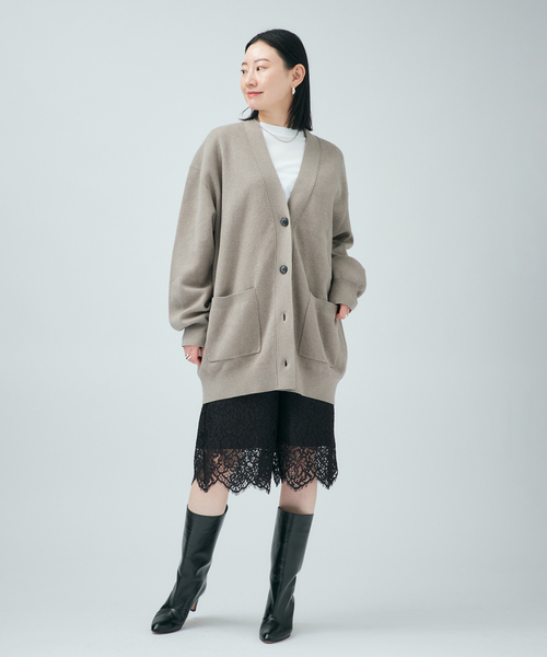 VERMEIL par iena(ヴェルメイユパーイエナ)の「コットンカシミヤ WジャガードVネックカーディガン(カーディガン/ボレロ・レディース・ネイビー/ライトグレー・FREE)」の14枚目の写真