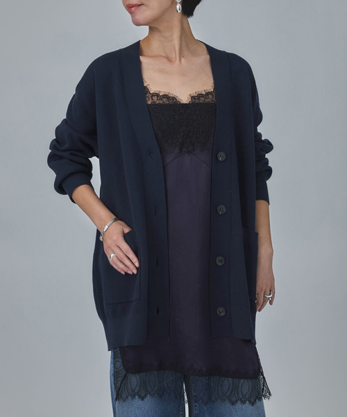 VERMEIL par iena(ヴェルメイユパーイエナ)の「コットンカシミヤ WジャガードVネックカーディガン(カーディガン/ボレロ・レディース・ネイビー/ライトグレー・FREE)」の16枚目の写真