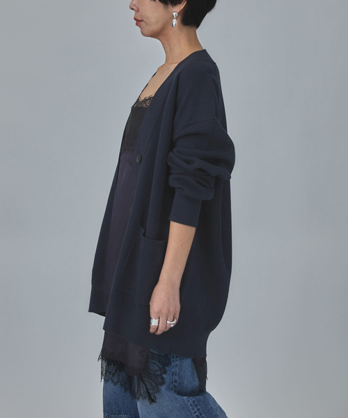 VERMEIL par iena(ヴェルメイユパーイエナ)の「コットンカシミヤ WジャガードVネックカーディガン(カーディガン/ボレロ・レディース・ネイビー/ライトグレー・FREE)」の17枚目の写真