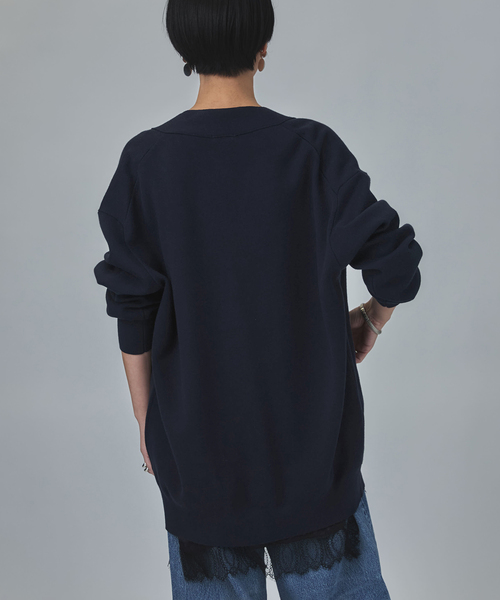 VERMEIL par iena(ヴェルメイユパーイエナ)の「コットンカシミヤ WジャガードVネックカーディガン(カーディガン/ボレロ・レディース・ネイビー/ライトグレー・FREE)」の18枚目の写真