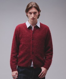 Brushed mix crewneck knit cardigan / ブラッシュドミックスクルーネックニットカーディガン
